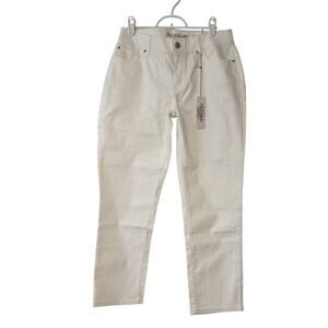 Chicos Platinum Skimmer Jeans Size 0 US Size 4 Cream Stretch Slimming Ankle